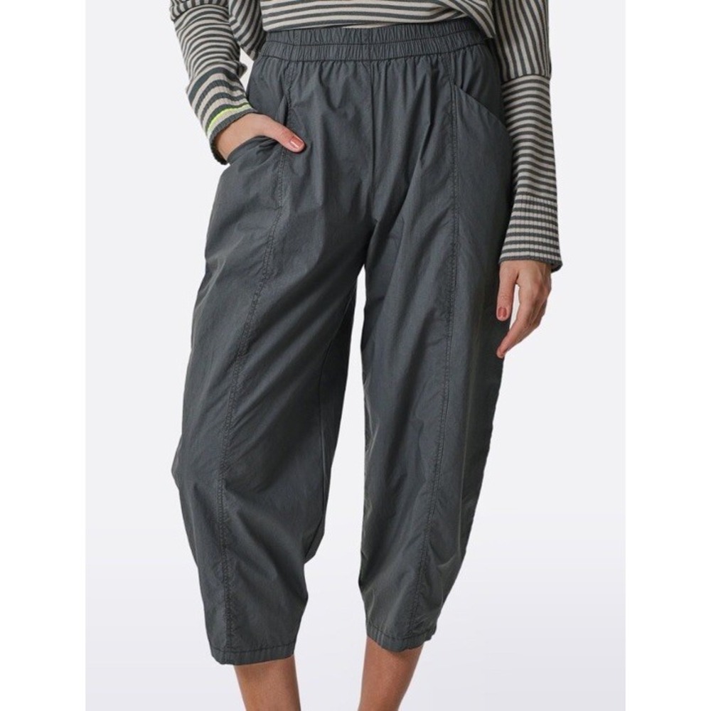 Ischiko Poplin Trousers Pants Pull On Leisure Gray - Picture 3 of 11